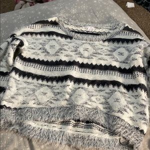 Xhilaration Cropped Fuzzy Sweater